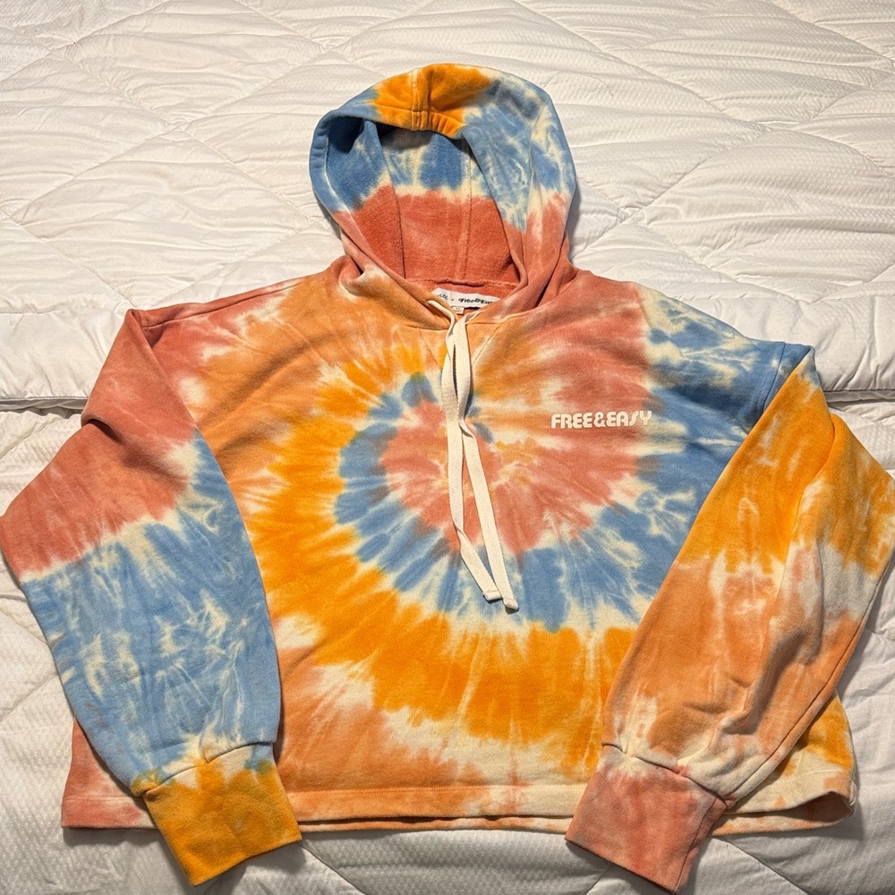 Tie-Dye Hoodie with Drawstring Madewell X Free & Easy cropped shirt women’s XL